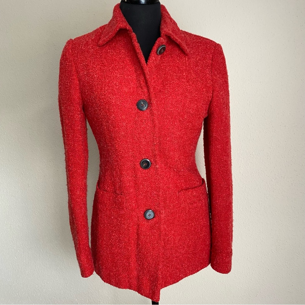 Isaia Napoli Women's Red Wool Blazer